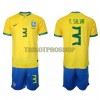 Original Trikotsatz Brasilien Thiago Silva 3 Heimtrikot WM 2022 Für Kinder